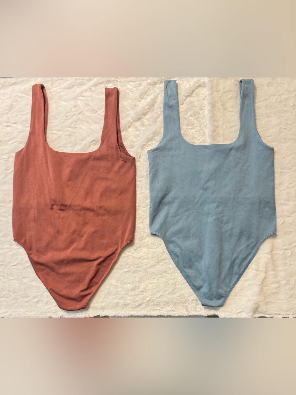 A New Day Women’s One-Piece Bodysuits Combo in Rust and Light Blue - Large